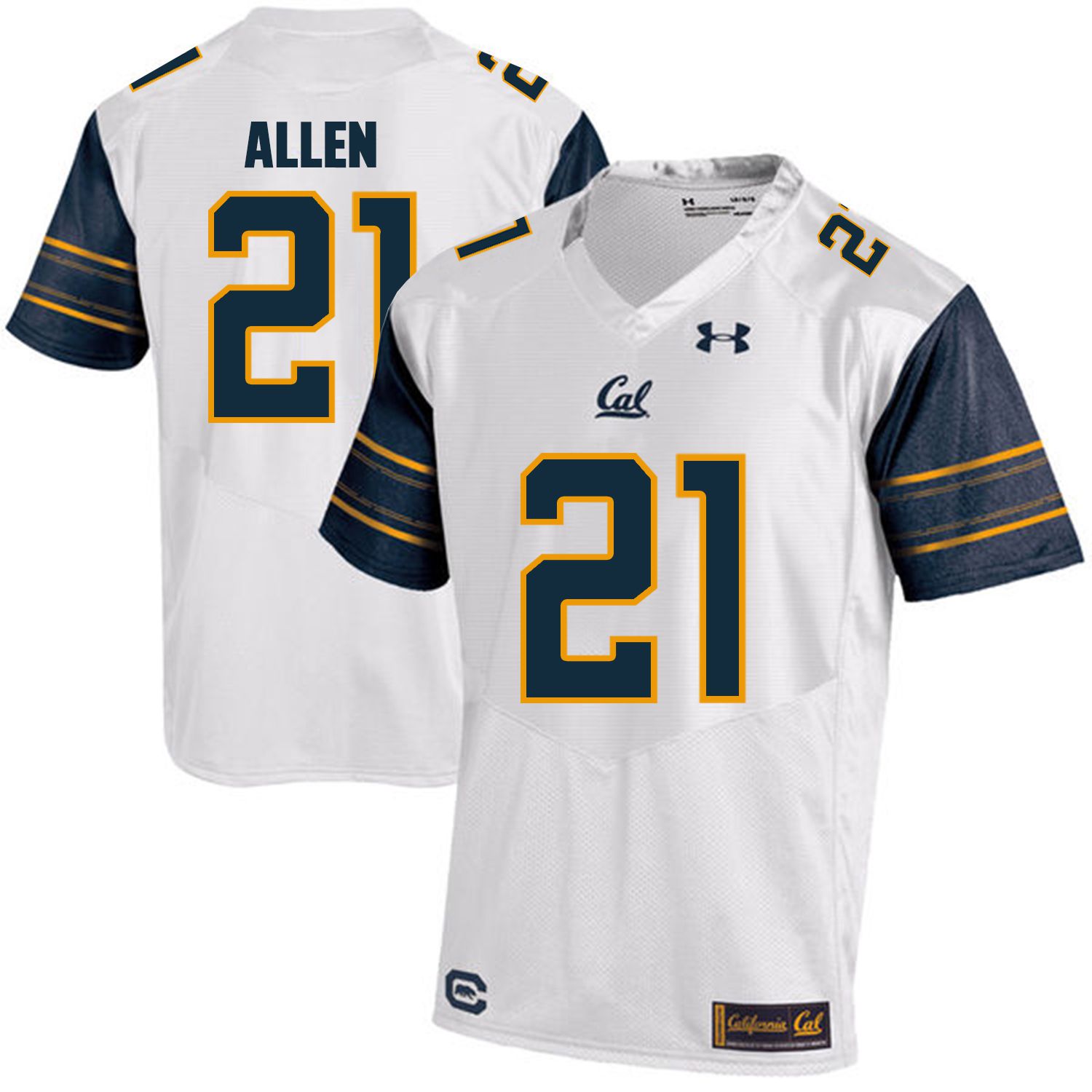 Men California Golden Bears 21 Keenan Allen White Customized NCAA Jerseys